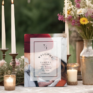 Expositor En L Elegant Vellum Transparency Wedding Initials Photo