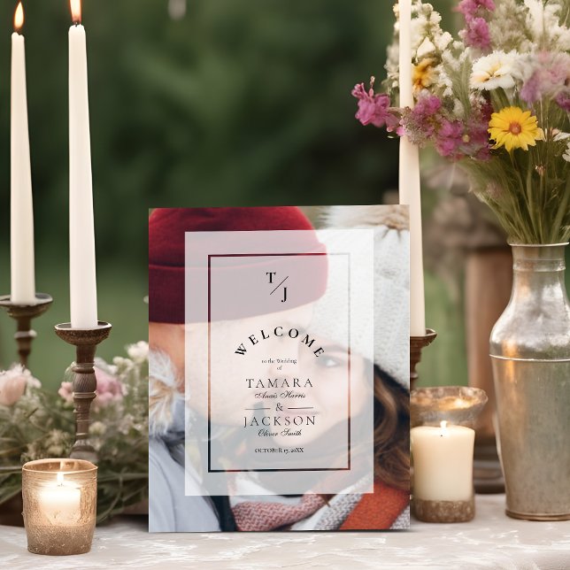 Expositor En L Elegant Vellum Transparency Wedding Initials Photo (Subido por el creador)