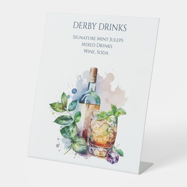 Expositor En L Elegant Watercolor Derby Party  (Anverso)