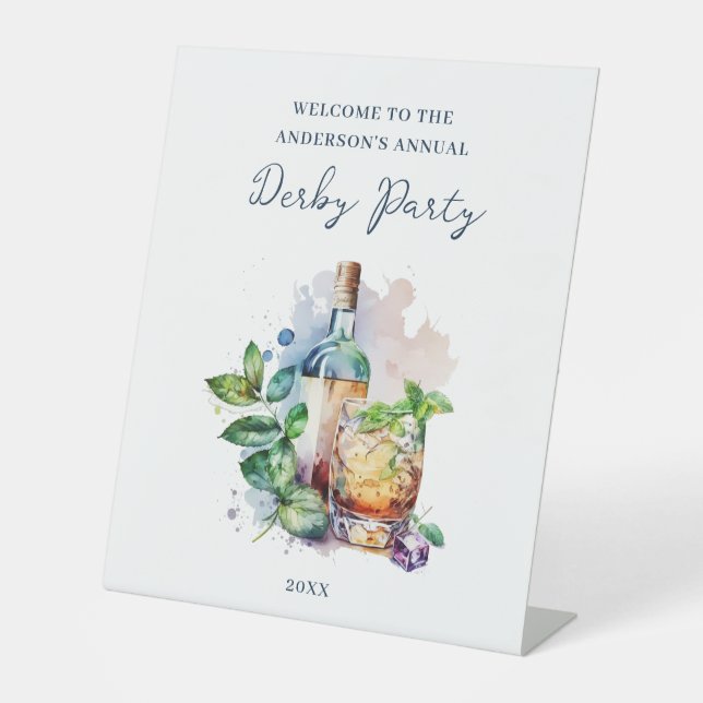Expositor En L Elegant Watercolor Derby Party  (Anverso)