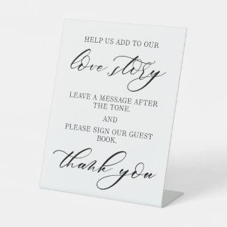 Expositor En L Elegant Wedding Audio Guest Book Tabletop Sign 