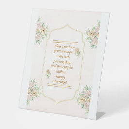 Expositor En L Elegant Wedding Pedestal Sign - Custom 10" x 12" 