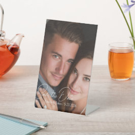 Expositor En L Elegant Wedding Photo Save The Date Pedestal Sign