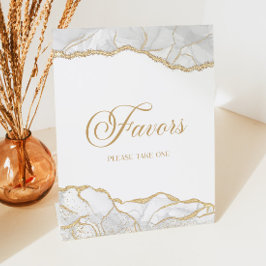 Expositor En L Elegant White Gold Agate Party Favors