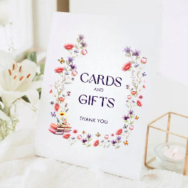 Expositor En L Elegant Wildflower Bridal Shower Cards and Gifts