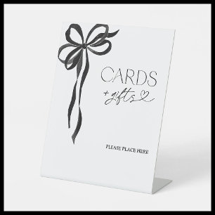 Expositor En L Elegante acuarela Black Bow Cards and Gifts