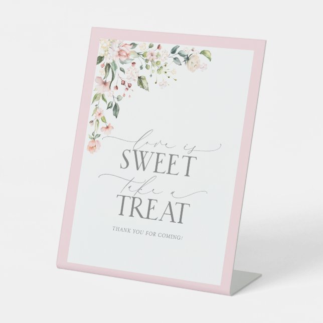 Expositor En L Elegante acuarela rosa Floral Ducha de flores Swee (Anverso)