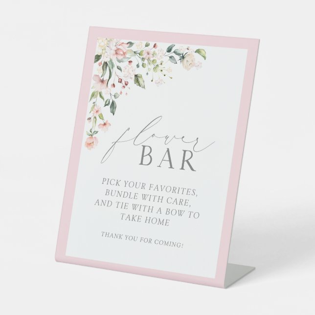 Expositor En L Elegante acuarela rosa Floral Ducha Flor Bar (Anverso)