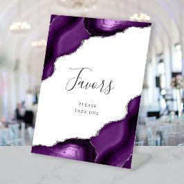 Expositor En L Elegante Agate Purple Silver Wedding Favors