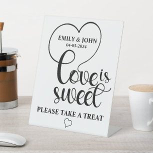 Expositor En L Elegante Amor Es Dulce caligrafía Corazón
