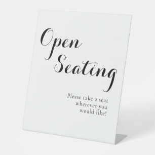 Expositor En L Elegante asiento abierto de boda con escritura bla