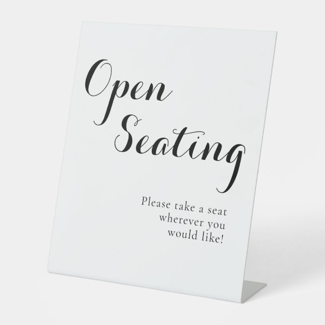Expositor En L Elegante asiento abierto de boda con escritura bla (Anverso)