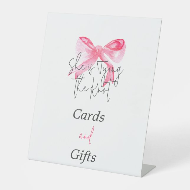 Expositor En L Elegante atando la ducha de novias Knot Pink Bow (Anverso)