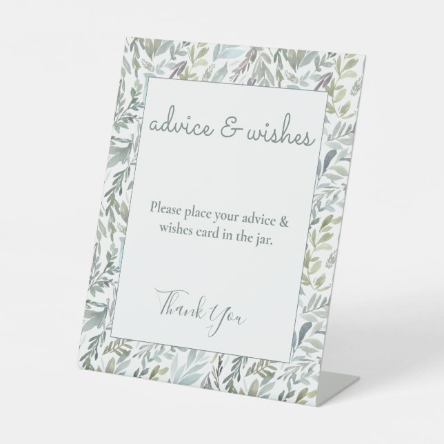 Expositor En L Elegante Baby Shower de acuarela botánica (Anverso)