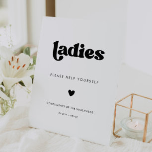 Expositor En L Elegante baño Retro de damas negras y blancas