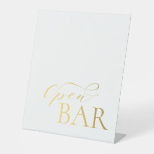 Expositor En L Elegante Bar abierto Boda de oro Rótulo Pedestal