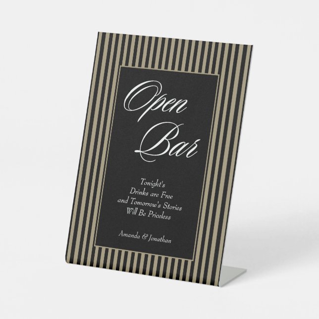 Expositor En L Elegante bar abierto de franjas negro y verde (Anverso)