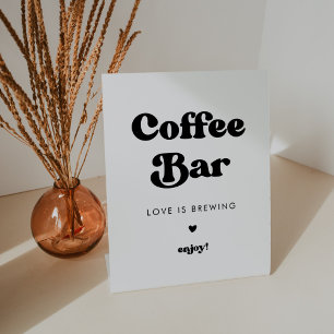 Expositor En L Elegante bar de café retro en blanco y negro boda