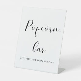 Expositor En L Elegante bar de palomitas negro y blanco Boda