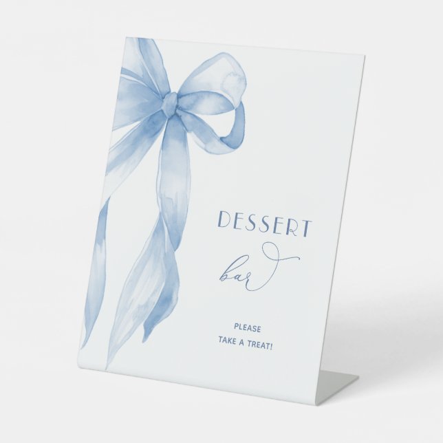 Expositor En L Elegante bar de postre con ducha de novia azul tur (Anverso)