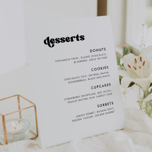 Expositor En L Elegante bar de postres retro negro y blanco Boda