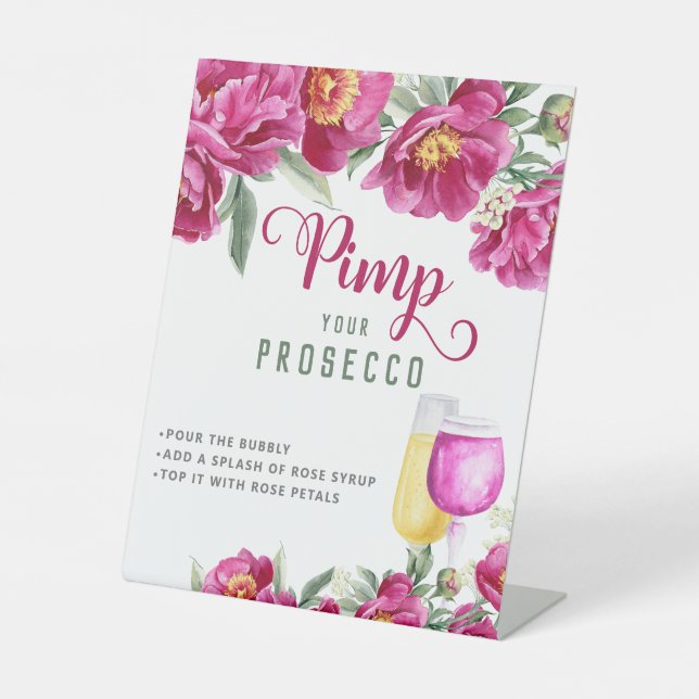 Expositor En L Elegante barra de prosecco rosa para despedida de  (Anverso)