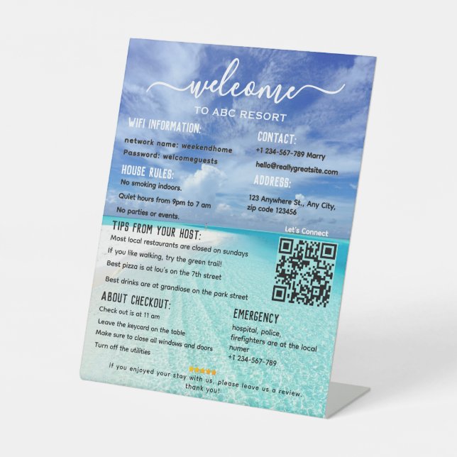 Expositor En L Elegante Beach Vacation Rental House Bienvenida Pe (Anverso)