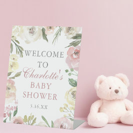 Expositor En L Elegante bienvenida Baby Shower de Primavera Flora