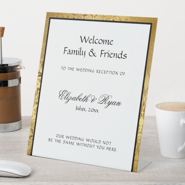 Expositor En L Elegante bienvenida de la boda de la damáscara de  (In Situ)