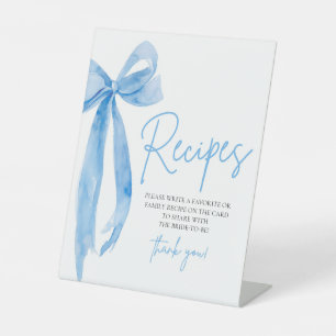 Expositor En L Elegante Blue Bow está atando el Rótulo de recetas