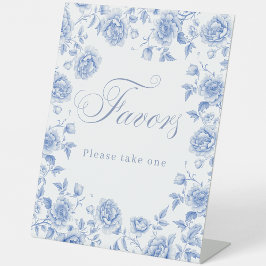 Expositor En L Elegante Blue Floral Bridal Shower Favor