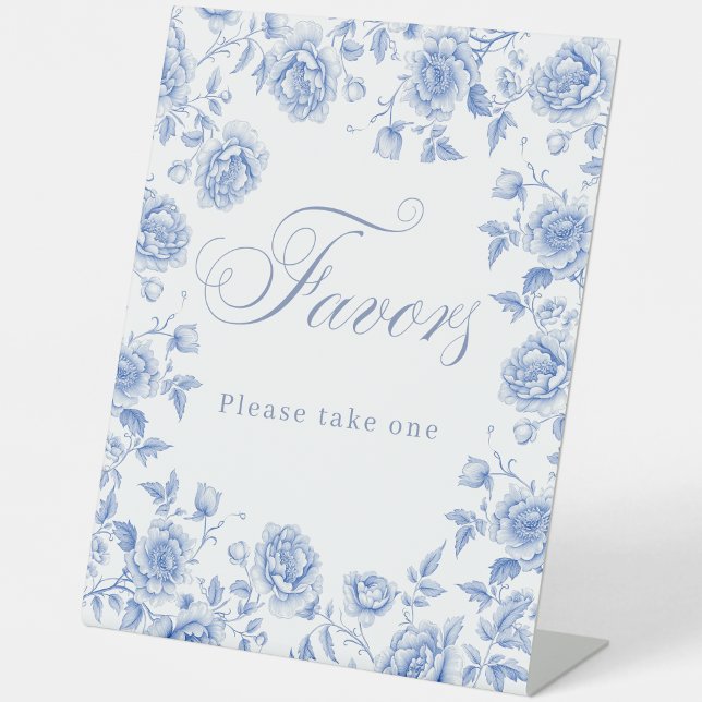 Expositor En L Elegante Blue Floral Bridal Shower Favor (Subido por el creador)
