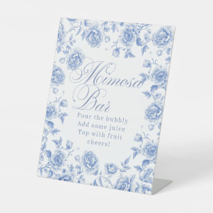 Expositor En L Elegante Blue Floral Bridal Shower Mimosa