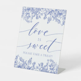 Expositor En L Elegante Blue Floral Love es Sweet Treat Favor Rót