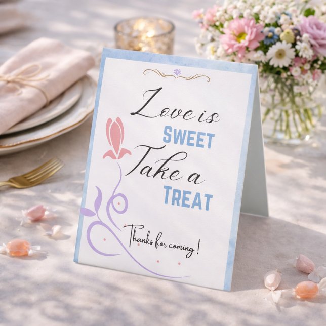 Expositor En L Elegante boda azul tulipán floral (Subido por el creador)