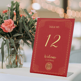 Expositor En L Elegante Boda chino de doble felicidad roja