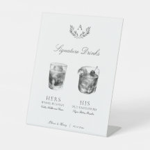 Elegante Boda de bebidas con monograma