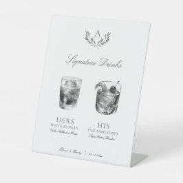 Expositor En L Elegante Boda de bebidas con monograma