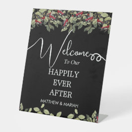 Expositor En L Elegante Boda de caligrafía floral naturaleza