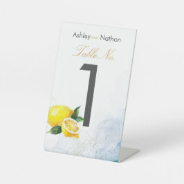 Expositor En L Elegante Boda de color amarillo limón y azul acuát