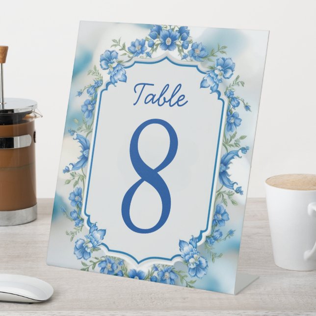 Expositor En L Elegante boda de flores de color azul y blanco (In Situ)