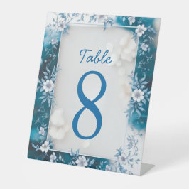 Expositor En L Elegante boda de flores de color blanco y azul