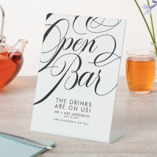 Expositor En L Elegante Boda de guión Menú de bebidas gratis
