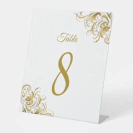 Expositor En L Elegante Boda de Swirls Vintage Gold