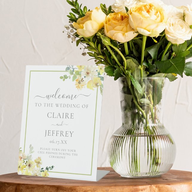 Expositor En L Elegante Boda de verano verde azulado floral amari (Subido por el creador)