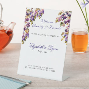 Expositor En L Elegante Boda de Vino de Uva de Color Acuático