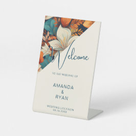 Expositor En L Elegante Boda del patrón de flor tropical floral