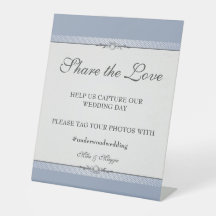 Elegante Boda fronterizo Poster Rótulo Pedestal