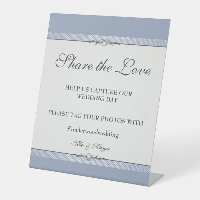 Expositor En L Elegante Boda fronterizo Poster Rótulo Pedestal (Anverso)