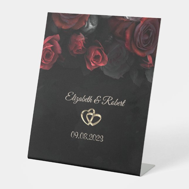 Expositor En L Elegante Boda gótico Roses Roses Roses (Anverso)